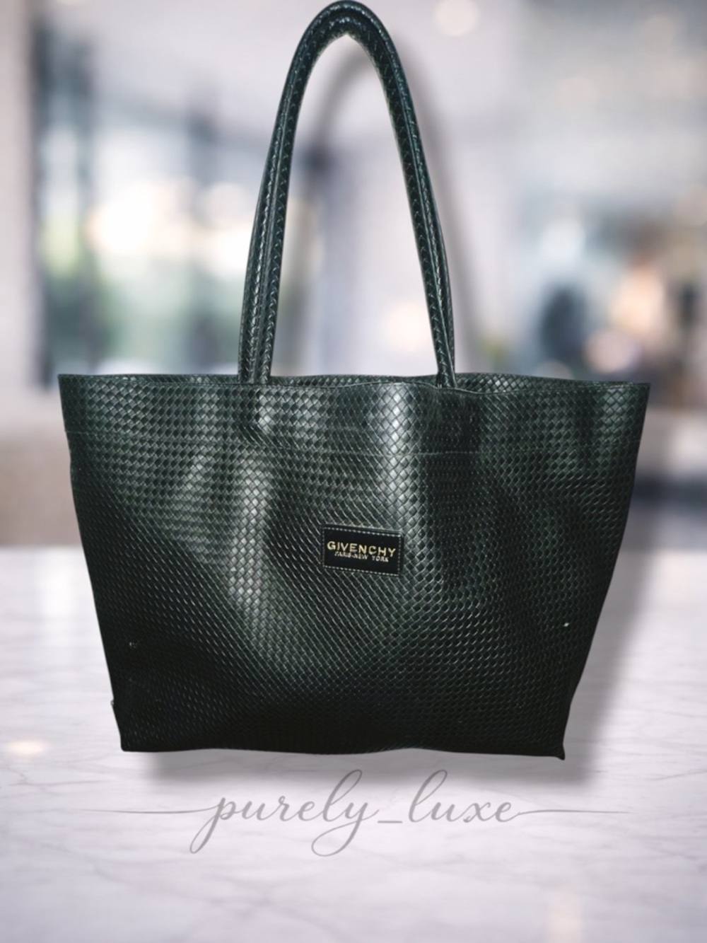 Givenchy Black Woven Tote- Large
